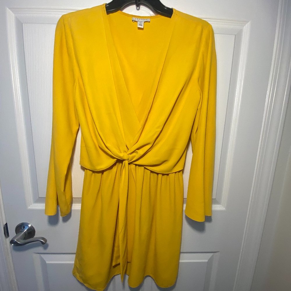 NWT Topshop knot front mini dress, size 6, excellent condition